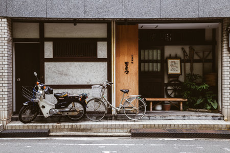Fukuoka, Japan - June 10, 2017 : Japanese old restaurant exteriorのeditorial素材