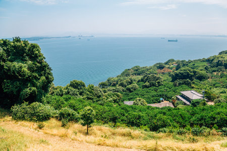 Sea and Nokonoshima island park in Fukuoka, Japanのeditorial素材