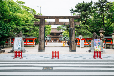 Fukuoka, Japan - June 12, 2017: Hakozakigu (Hakozaki Shrine) Japanese traditional architectureのeditorial素材