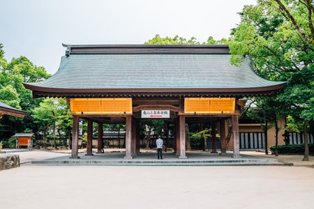 Fukuoka, Japan - June 12, 2017: Hakozakigu (Hakozaki Shrine) Japanese traditional architectureのeditorial素材
