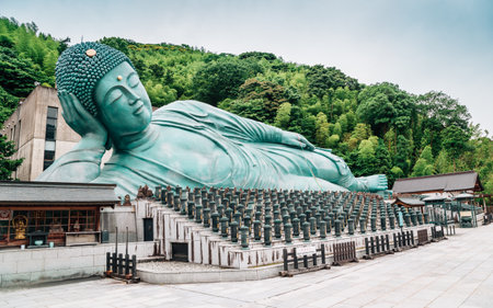 Fukuoka, Japan - June 12, 2017 : Bronze buddha statue at Nanzo-in Templeのeditorial素材