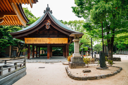 Fukuoka, Japan - June 12, 2017: Hakozakigu (Hakozaki Shrine) Japanese traditional architectureのeditorial素材