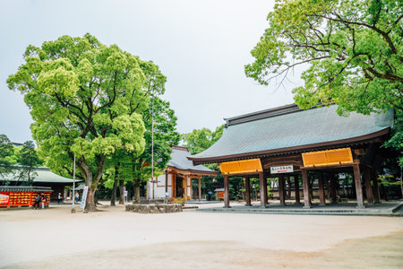 Fukuoka, Japan - June 12, 2017: Hakozakigu (Hakozaki Shrine) Japanese traditional architectureのeditorial素材