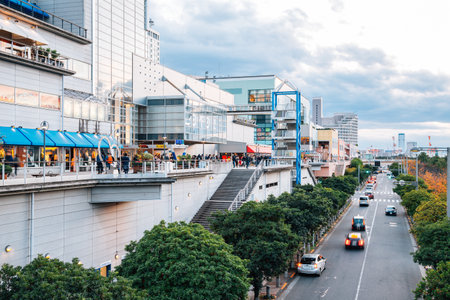 Tokyo, Japan - November 23, 2018 : Odaiba seaside shopping mall streetのeditorial素材