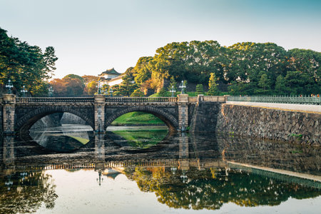 Imperial palace Seimon Ishibashi bridge in Tokyo, Japanのeditorial素材