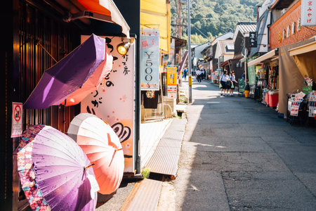 Kyoto, Japan - September 28, 2018 : Traditional store and shop at Ginkaku-ji temple roadのeditorial素材