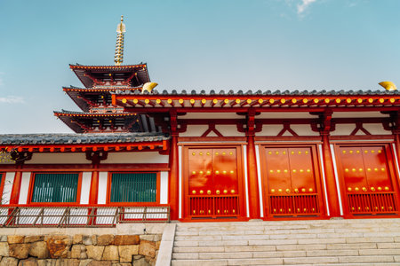 Shitennoji Temple in Osaka, Japanのeditorial素材