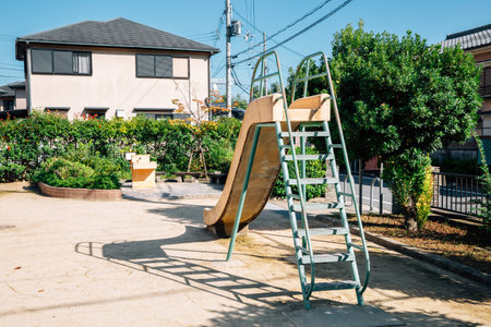 Slide at playground in Kyoto, Japanのeditorial素材