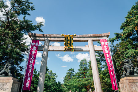 Kyoto, Japan - September 28, 2018 : Kitano Tenmangu Shrine torii gateのeditorial素材