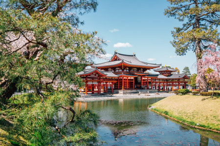 Byodo-in temple at spring in Uji, Kyoto, Japan