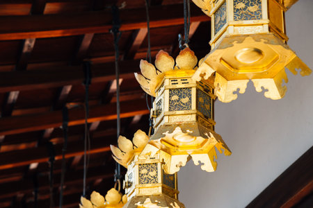 Japanese traditional lanterns at Kawai shrine in Kyoto, Japanのeditorial素材