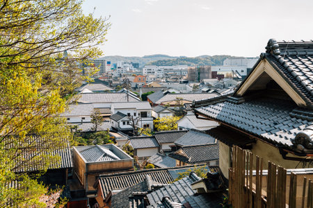 Panoramic view of Kurashiki traditional village in Okayama, Japanのeditorial素材
