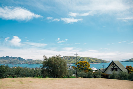 Shodoshima Olive park and seaside village in Shikoku, Japanのeditorial素材