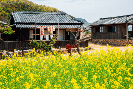 Shodoshima, Japan - April 17, 2019: Twenty four Eyes movie set, Japanese traditional villageのeditorial素材