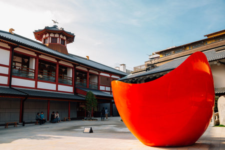 Matsuyama, Japan - April 21, 2019 : Dogo Onsen Annex Asuka-no-Yu hot springのeditorial素材