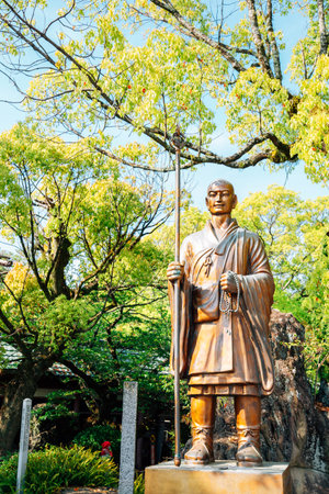 Matsuyama, Japan - April 21, 2019 : Ishite-ji temple Shikoku 88 temple pilgrimage, Buddha statue