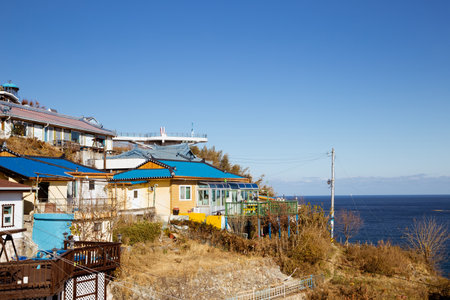 Mukho Nongoldam-gil seaside village in Donghae, Koreaのeditorial素材