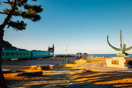 Gangneung, Korea - December 8, 2020 : Jeongdongjin beach Time Museum