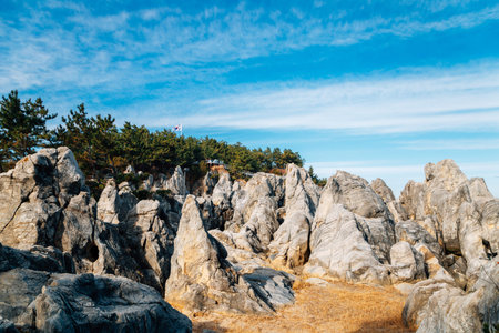 Chuam beach rocks in Donghae, Korea