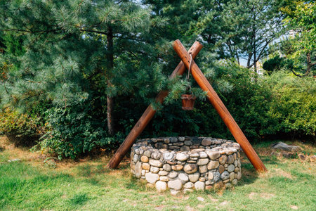 Water well with green tree forest in Korea