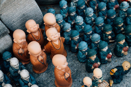 Cute buddha statue dolls at Huhuam temple in Yangyang, Koreaのeditorial素材