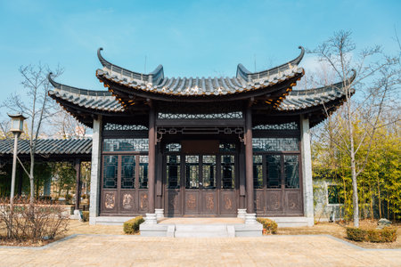 Chinese garden, traditional architectureのeditorial素材