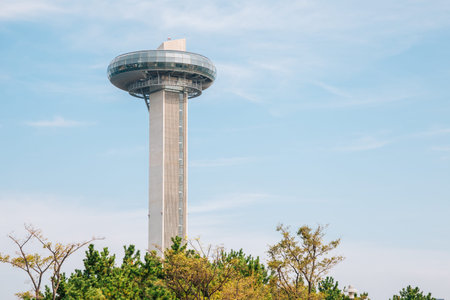 Ansan, Korea - October 25, 2019 : Sihwa Narae Tidal Power Park & Service area, Moon observatory