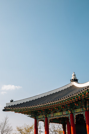 Korean traditional roof at Imjingak Pyeonghoa-Nuri park in Paju, Koreaのeditorial素材