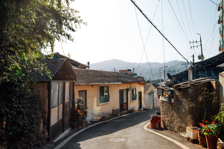 Countryside village alley in Miryang, Koreaのeditorial素材