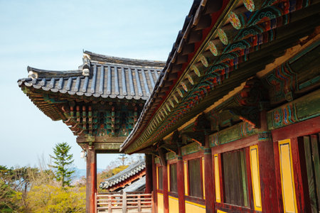 Bulguksa Temple UNESCO World Heritage Korean old architecture in Gyeongju, Koreaのeditorial素材