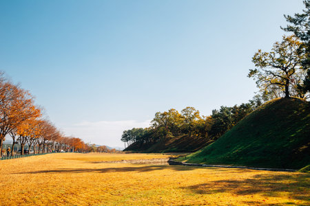 Autumn of Banwolseong Fortress in Gyeongju, Koreaのeditorial素材