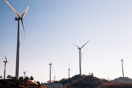 Yeongdeok Wind Farm in Yeongdeok, Koreaのeditorial素材