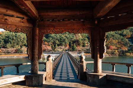 Woryeonggyo Bridge on Nakdong river in Andong, Korea