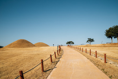 Jomunguk Historical Site, Royal Tomb of King Gyeongdeok, ancient ruins in Uiseong, Koreaのeditorial素材