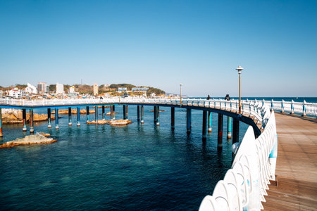 Samsa Marine Walkway and sea in Yeongdeok, Koreaのeditorial素材