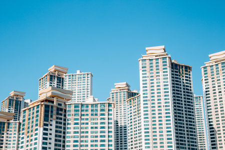 Modern apartment buildings in Busan, Koreaのeditorial素材