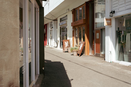 Busan, Korea - April 8, 2022 : Haeundae city Haeridangil cafe restaurant streetのeditorial素材