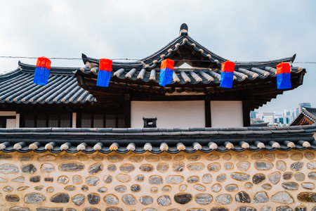 Korean traditional house Hanok in Seoul, Koreaのeditorial素材