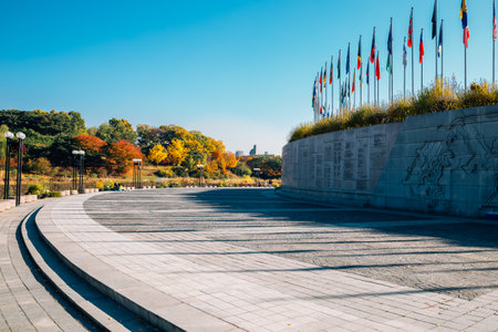 Seoul, Korea - November 2, 2018 : park at autumnのeditorial素材