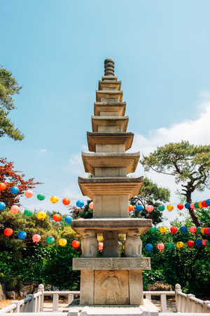Gilsangsa temple stone tower in Seoul, Koreaのeditorial素材