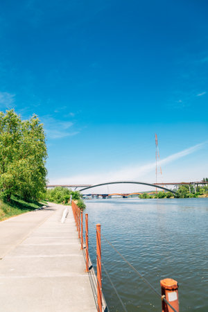 Seoonyu bridge and Han river at Yanghwa Hangang park in Seoul, Koreaのeditorial素材