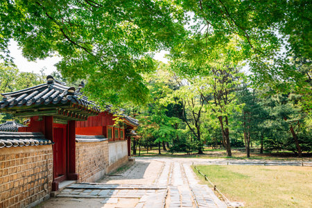 Jongmyo Shrine in Seoul, Koreaのeditorial素材