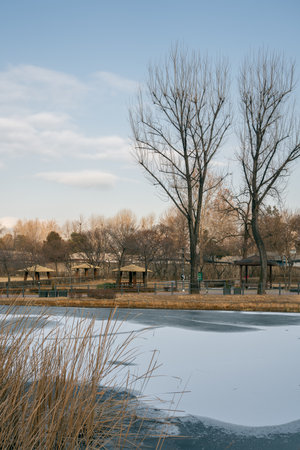 Winter of Yongsan Family Park in Seoul, Koreaのeditorial素材
