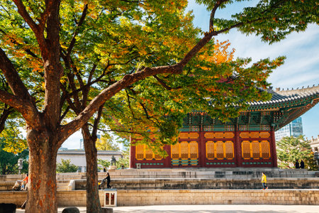 Autumn of Deoksugung Palace in Seoul, Koreaのeditorial素材