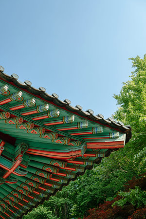 Nakseongdae Park, Korean traditional eaves in Seoul, Korea