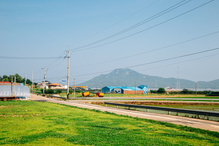 Gyodongdo Island Countryside village landscape in Ganghwa-gun, Incheon, Koreaのeditorial素材