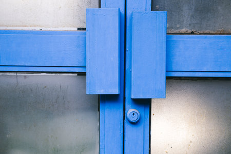 Vintage glass door closeup backgroundのeditorial素材