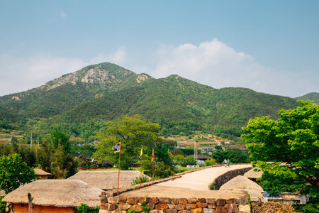 Naganeupseong Nagan folk village in Suncheon, Koreaのeditorial素材