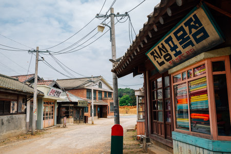 Suncheon, Korea - April 27, 2021 : Suncheon Open Film Set, Korean old villageのeditorial素材