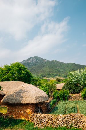 Naganeupseong Nagan folk village in Suncheon, Koreaのeditorial素材